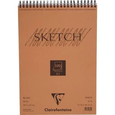 Image de Bloc Sketch croquis spiralé 29,7x42 90 grammes 100 feuilles Blanc