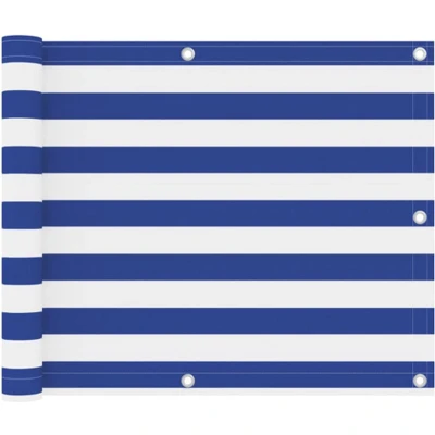 Afbeelding van Balkonscherm 75x600 cm oxford stof wit en blauw
