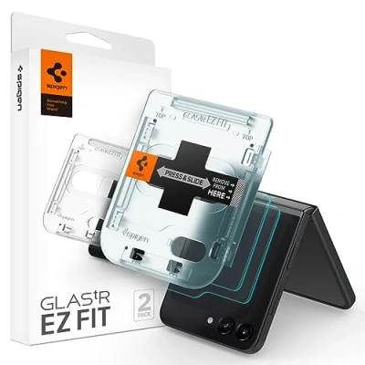 Afbeelding van Samsung Galaxy Z Flip5 screenprotector met Montage frame Scharnier Screen Protector Spigen