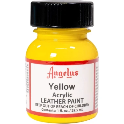 Afbeelding van Angelus Leather Acrylic Paint textielverf voor leren stoffen acrylbasis Yellow 29,5ml