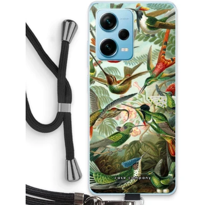 Afbeelding van Case Company® hoesje met Koord geschikt voor Xiaomi Redmi Note 12 Pro Plus Haeckel Trochilidae Telefoonhoesje Zwart Bescherming aan alle Kanten en Over de Schermrand