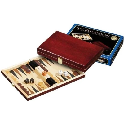 Afbeelding van Backgammon 1100 mini bruin 19,5x12,5 cm.