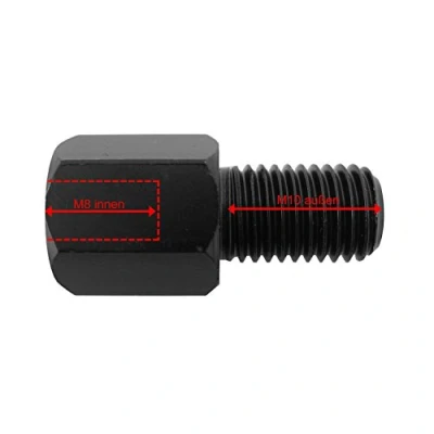 Afbeelding van Area1 M8 rechtse schroefdraad naar M10 voor motorfiets achteruitkijkspiegel (1 stuk) adapter rechts op rechts)