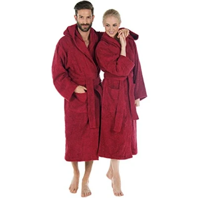 Afbeelding van S XXXL Bademantel Kapuze oder Schalkragen Uni lang aufgesetzte Taschen Damen Herren Unisex warm Frottee Baumwolle OEKO TEX