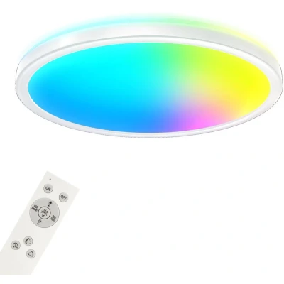 Afbeelding van Briloner Slimme LED plafondlamp RGB kleurverandering Indirect lichteffect Neutraal wit licht WiFi Woonkamerlamp Afstandsbediening Spraakbesturing