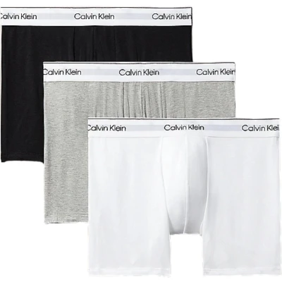 Afbeelding van Calvin Klein Underwear Modern Stretch Boxer Brief 3 PACK Onderbroeken, Heren, Maat: Small, Grey heather/white/black