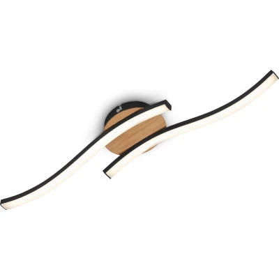 Afbeelding van Briloner Leuchten LED plafondlamp, 2 spots, 12 Watt, 960 lumen, 3.000 Kelvin, houtzwart, 55x120x72mm (LxBxH)