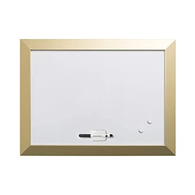 Afbeelding van Bi Office, Kamashi Whiteboard, magnetisch droog wissen, gouden MDF lijst, 60 x 45 cm