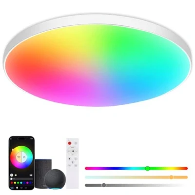 Afbeelding van ZWOOS Led plafondlamp, dimbaar, met afstandsbediening, 30 W, kleurverandering, RGB, 2700 K 6500 K, 2200 lm, plafondverlichting voor slaapkamer, kinderkamer, keuken, woonkamer