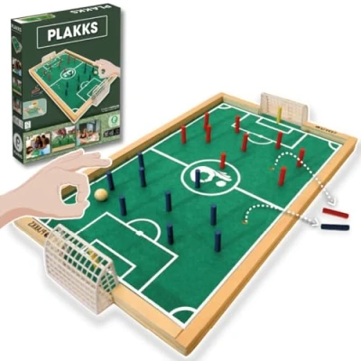 Afbeelding van PLAKKS voetbal gezelschapsspel, van 3 tot 99 jaar, 2 4 spelers, voor kinderen en volwassenen, houtspel, educatieve behendigheidsspellen, creatief spel, het hele gezin, mini