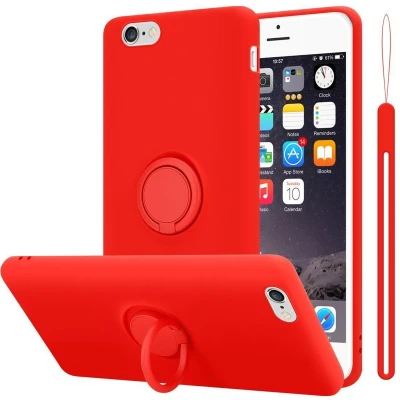 Afbeelding van Cadorabo Hoesje geschikt voor Apple iPhone 6 PLUS / 6S in LIQUID ROOD Beschermhoes van flexibel TPU silicone Case Cover met ring