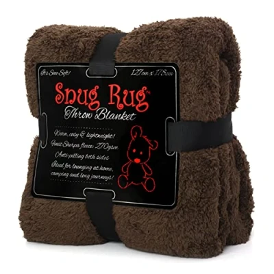 Afbeelding van Snug Rug Sherpa Fleece deken Plaid Woondeken Plaids Dekens Bruin dekentje