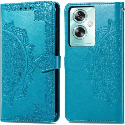 Afbeelding van iMoshion Hoesje Geschikt voor Oppo A79 Met Pasjeshouder Mandala Bookcase Turquoise