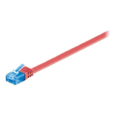 Image de goobay Cordon de raccordement RJ 45 (M) pour 1 m UTP CAT 6a moulé, plat rouge