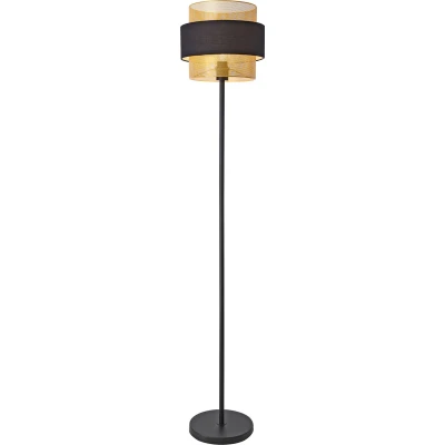 Afbeelding van Staande lamp Albans vloerlamp 160x30 cm zwart en goudkleurig