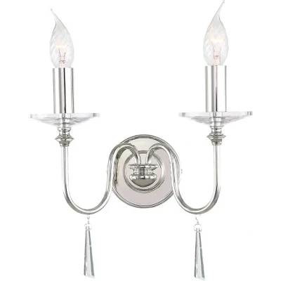 Afbeelding van Elstead Lighting LED Wandlamp Finsbury Park 2X E14 Max 60W Polished Nickel