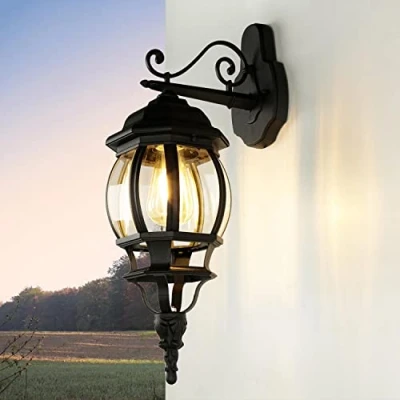Afbeelding van Licht Erlebnisse Wandlamp voor buiten, terras, buitenverlichting, zwart, hoogte 54 cm, IP44, E27, buitentuinlamp, terraslamp