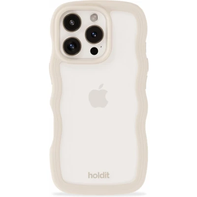 Afbeelding van Holdit Hoesje Geschikt voor iPhone 16 Pro Wavy Case Beige