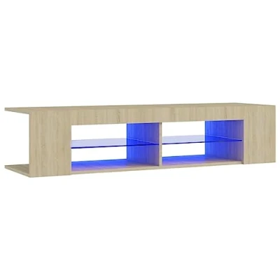 Afbeelding van vidaXL TV kast met ledlampen, sonoma eiken, 135 x 39 30 cm