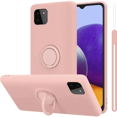 Afbeelding van Cadorabo Hoesje geschikt voor Samsung Galaxy A22 5G in LIQUID ROZE Beschermhoes van flexibel TPU silicone Case Cover met ring