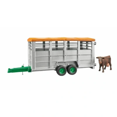 Afbeelding van Veetransportaanhanger met koe 1:16