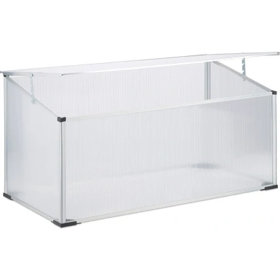 Afbeelding van Relaxdays koude bak aluminium 100 x 50 cm kas steeksysteem kweekbak moestuin