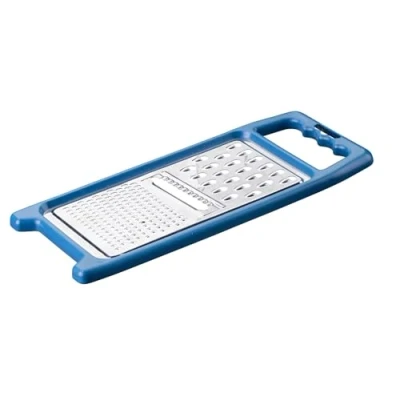 Afbeelding van Fackelmann Râpe universelle Essential de cuisine multifonction avec 3 surfaces râpe, rabot et acier inoxydable, pieds antidérapants, bleu foncé/argenté