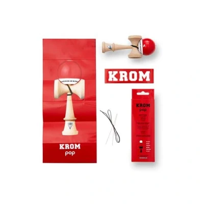 Afbeelding van KROM Kendama POP LOL Rood houten bilboquet voor beginners en gevorderden behendigheidsspel buiten binnen speelgoed van hout met touw, bal