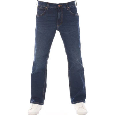 Afbeelding van Wrangler Heren Jeans Broeken Jacksville bootcut Fit Blauw Volwassenen Denim Jeansbroek
