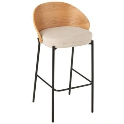 Afbeelding van J Line barstoel lone multiplex/metaal naturel/beige