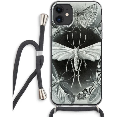 Afbeelding van Case Company® hoesje met Koord geschikt voor iPhone 11 Haeckel Tineida Telefoonhoesje Zwart Extra Bescherming aan alle Kanten en Over de Schermrand