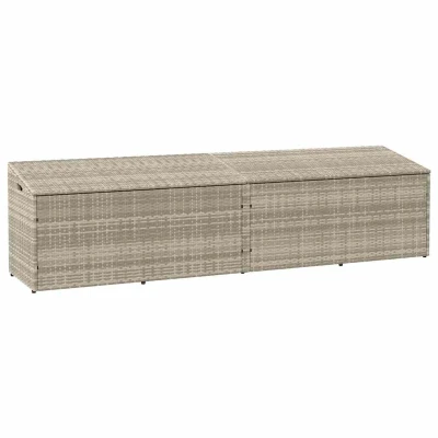Afbeelding van vidaXL Tuinbox 220x50x58 cm poly rattan lichtgrijs