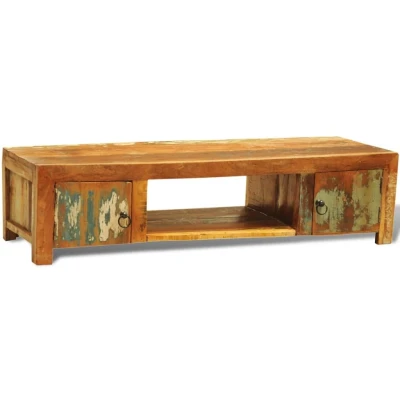 Afbeelding van Tv meubel met 2 deuren vintage stijl gerecycled hout
