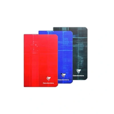 Afbeelding van Clairefontaine 63601AMZC Notitieboek, geniet, 11 x 17 cm, 96 pagina&#039;s, grote ruitjes, wit papier, 90 g, gelamineerde omslagen, willekeurige kleuren
