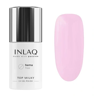 Afbeelding van INLAQ® Hema Free Top Milky roze toplaag 6 ml 20% dekking, uv gelnagellak, led, topcoat, gel met melkachtige kleurcoating, Baby Boomer zonder en Di