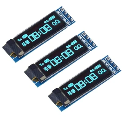 Afbeelding van Set van 3 OLED LCD displaymodules 0,91 inch Kleine IIC module 128 x 32 Compatibel met Arduino en andere microcontrollers 3,3 V Blauw