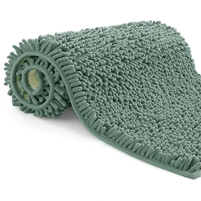 Afbeelding van Badmat van microvezel, badkamertapijt lengte 40 x 60 cm, wc mat, zacht, antislip, watergroen