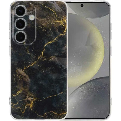 Afbeelding van imoshion hoesje Geschikt voor Samsung Galaxy S25 Ultra Siliconen Design Meerkleurig / Black Marble