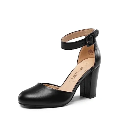 Afbeelding van DREAM PAIRS Damespumps met hoge hak, gesloten teen, Pu Noir