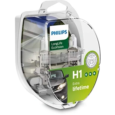 Image de Philips automotive lighting Longlife Ecovision H1 Ampoule De Phare Avant, Durée Vie Plus Longue, Set 2