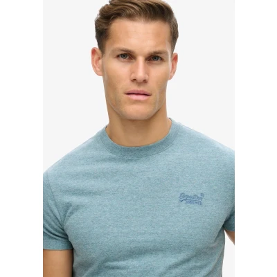 Afbeelding van SINGLES DAY! Superdry Classic T Shirt Melange Blauw Heren Maat XXL Modern fit