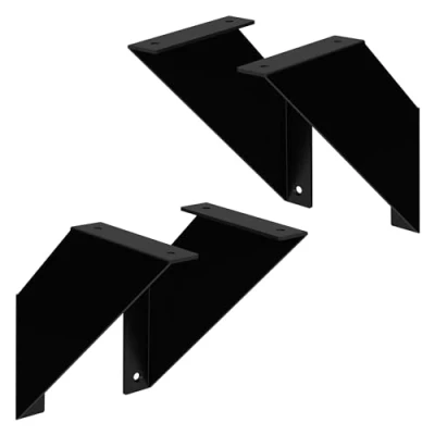 Afbeelding van ML Design 4 stuks plankbeugel 20 cm, zwart, metaal, driehoekige plankbeugels, zwevende wandbevestiging, 90 wandbeugel, planksteun wandplank wandbeugel hangplank
