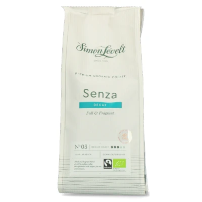 Afbeelding van Simon Lévelt Senza cafeïnevrij Premium Organic Coffee snelfiltermaling 250g