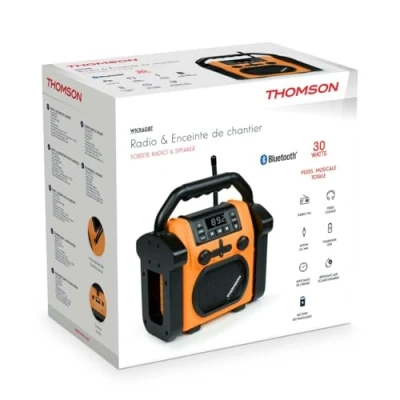 Afbeelding van Radio en bouwplaatsluidspreker, Bluetooth, FM radio, AUX in, 30 watt Thomson