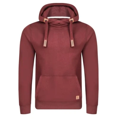 Afbeelding van riverso RIVNiklas Capuchontrui voor heren, kangoeroezakken, crosskraag, regular effen katoen, grijs, bruin, groen, rood, blauw, S, M, L, XL, 2XL, 3XL, 4XL, 5XL, Rode poort (Bjd)