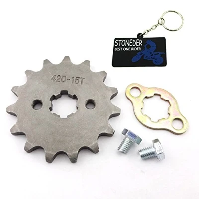 Afbeelding van STONEDER 420 14T 17 mm voorkettingtandwiel, 15 tanden, voor off road motorfiets, quad 50 cc, 70 90 110 125 140 150 160 cc