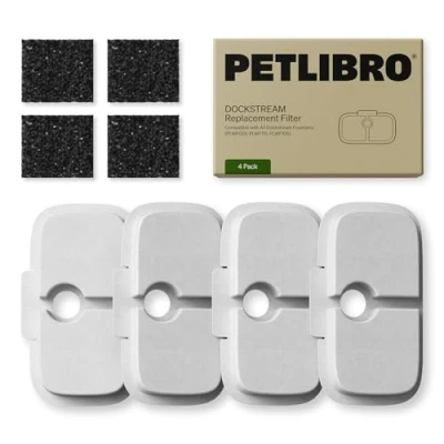 Afbeelding van PETLIBRO set van 4 filters voor Dockstream kattenfontein PLWF005, PLWF115, PLWF105, 2 maanden vervangingsfilter