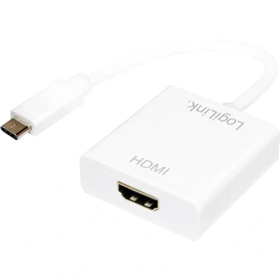 Afbeelding van LogiLink UA0236A tussenstuk voor kabels USB C HDMI Zwart