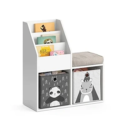 Afbeelding van Vicco Kinderboekenkast &quot;Luigi&quot;, wit, 72 x 79 cm Mini, met 2 vouwdozen opt.5
