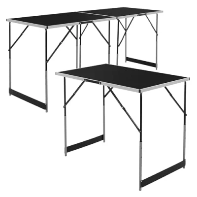 Afbeelding van 3 delige behangtafel opvouwbaar 100x60 cm zwart, belastbaar tot 30kg
